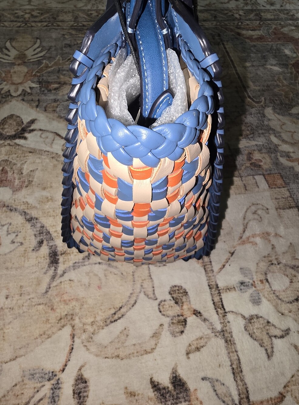 Coach Troupe Tote In Blue Lake With Multicolored Weaving - Picture 5 of 11
